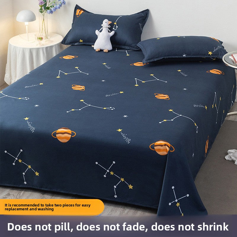 Polyester Bed Sheet Set with Pillowcase and Quilt Cover