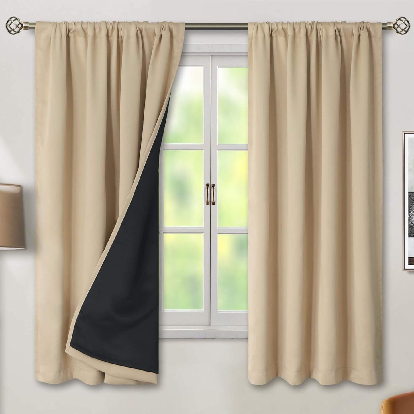 Polyester Blackout Curtains Thermal Insulation