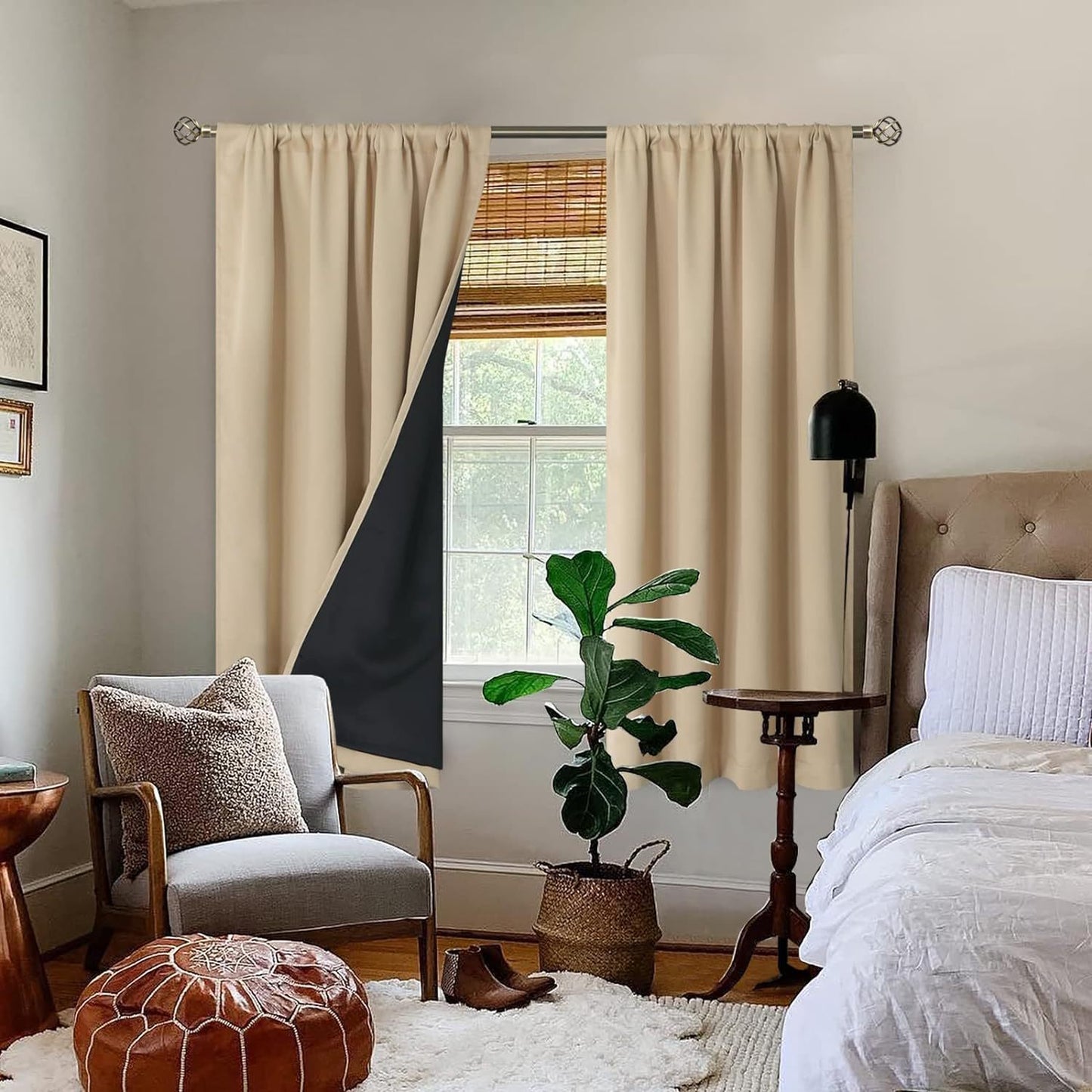 Polyester Blackout Curtains Thermal Insulation