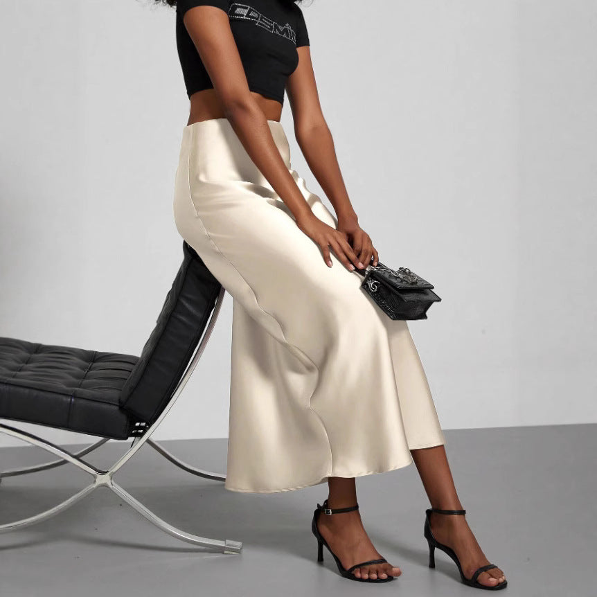 Polyester half-length skirt