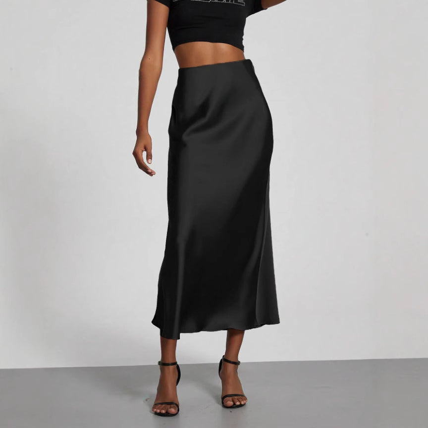 Polyester half-length skirt