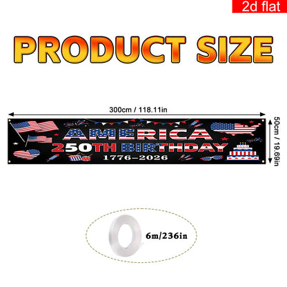 Polyester Independence Day Flag Banner for Yard Decoration