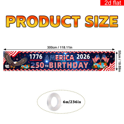 Polyester Independence Day Flag Banner for Yard Decoration
