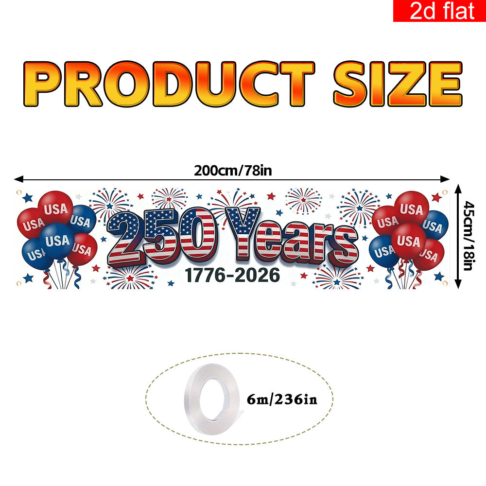 Polyester Independence Day Flag Banner for Yard Decoration