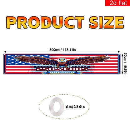 Polyester Independence Day Flag Banner for Yard Decoration