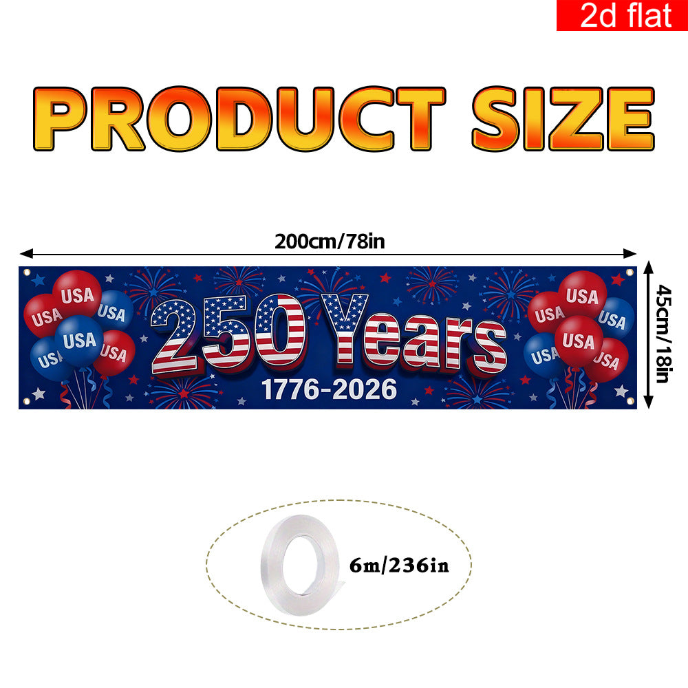 Polyester Independence Day Flag Banner for Yard Decoration