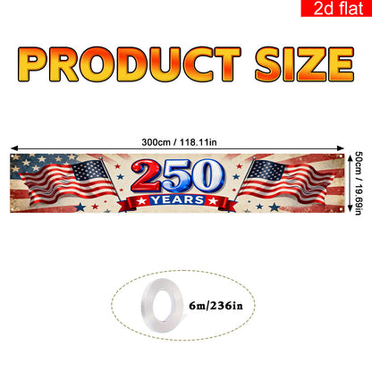 Polyester Independence Day Flag Banner for Yard Decoration