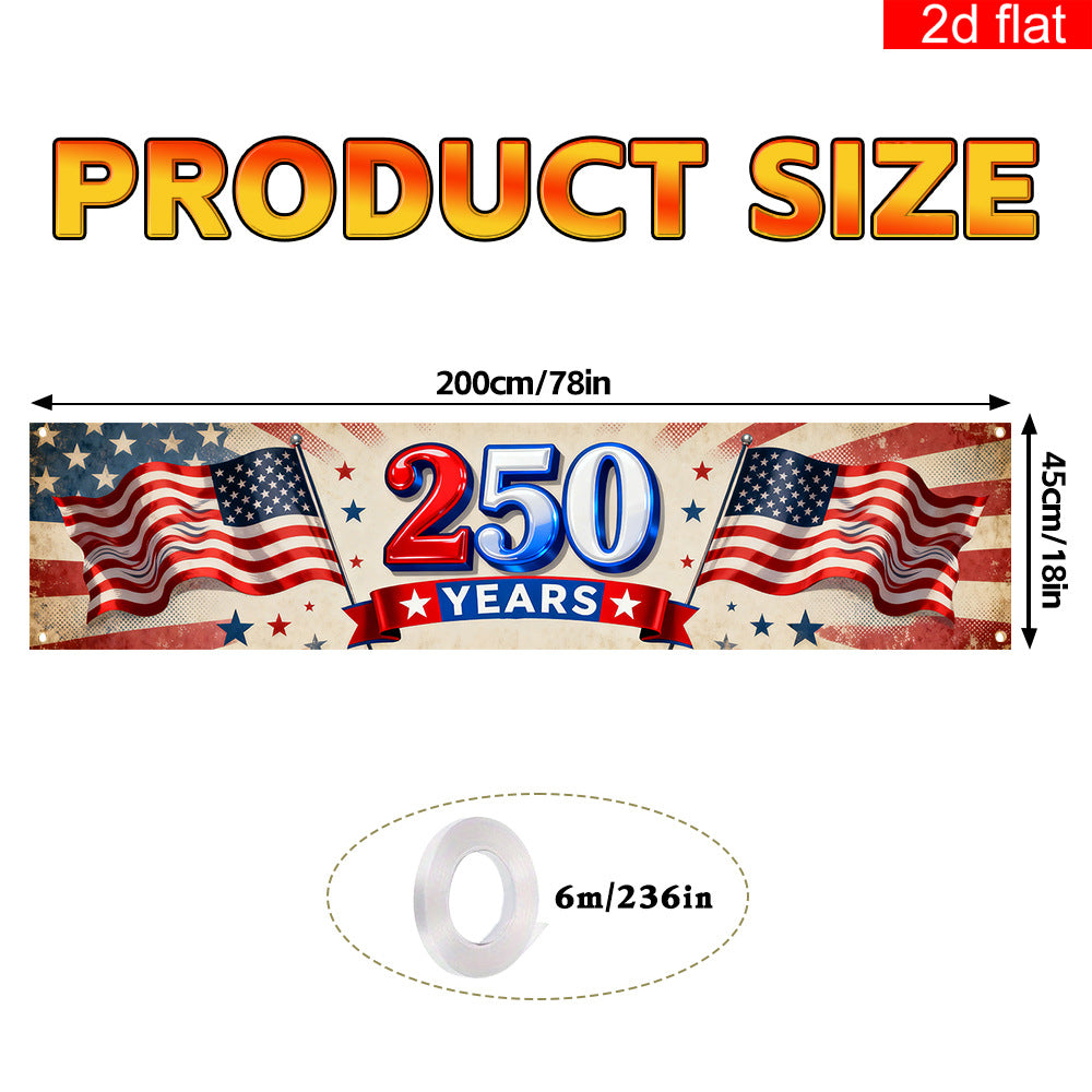 Polyester Independence Day Flag Banner for Yard Decoration
