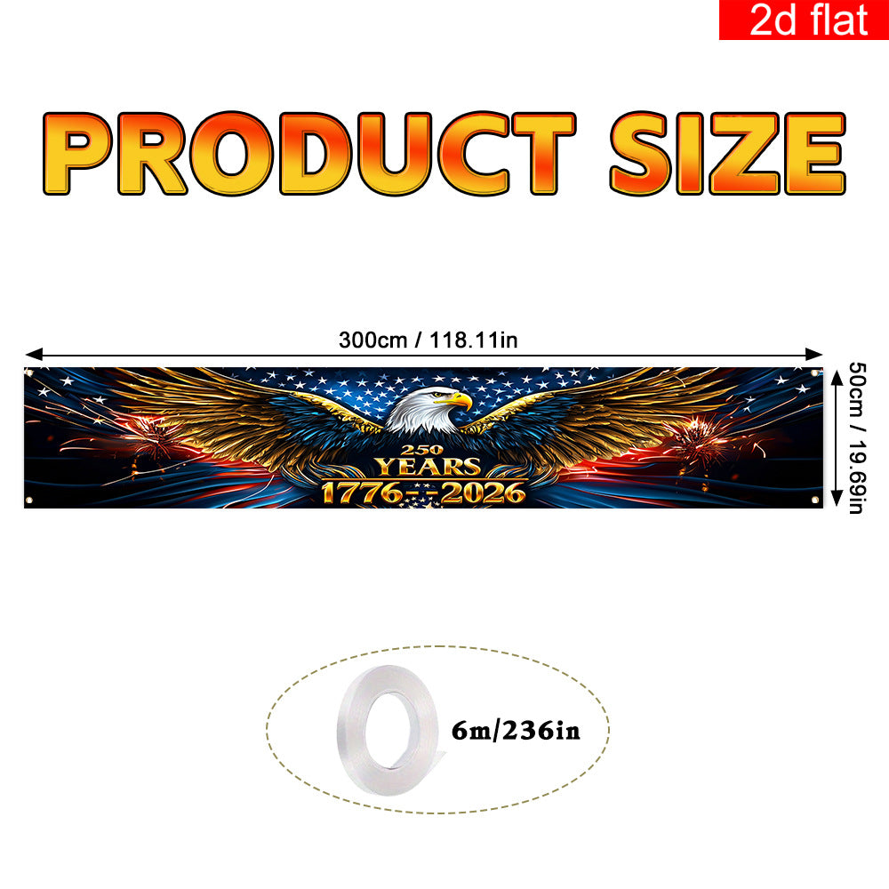 Polyester Independence Day Flag Banner for Yard Decoration