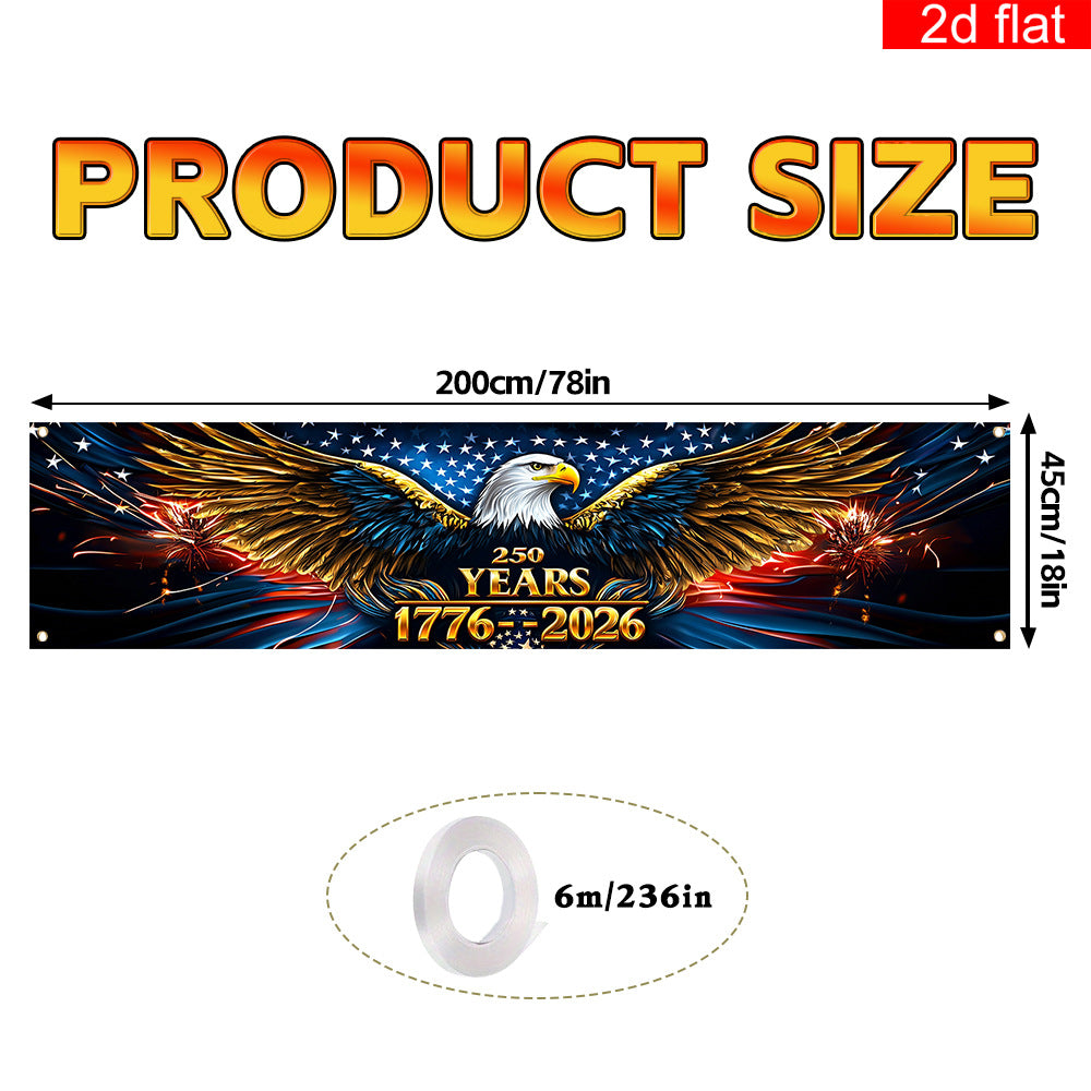 Polyester Independence Day Flag Banner for Yard Decoration