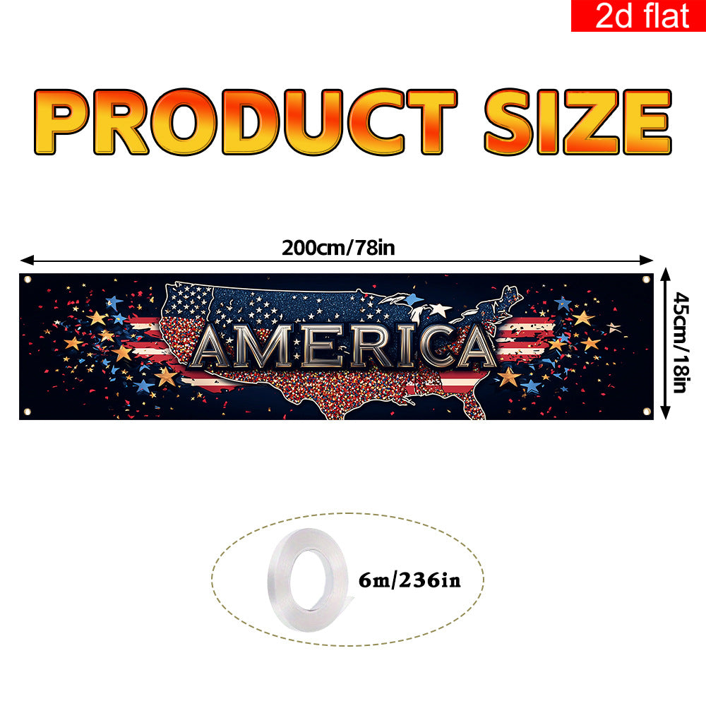 Polyester Independence Day Flag Banner for Yard Decoration