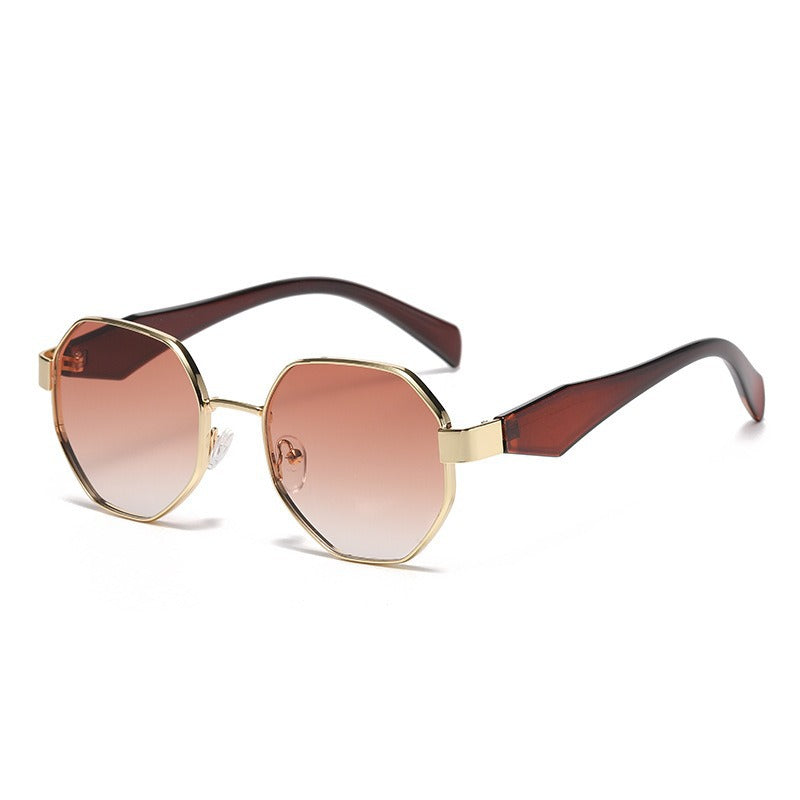 Polygon Metal Sunglasses with UV Protection