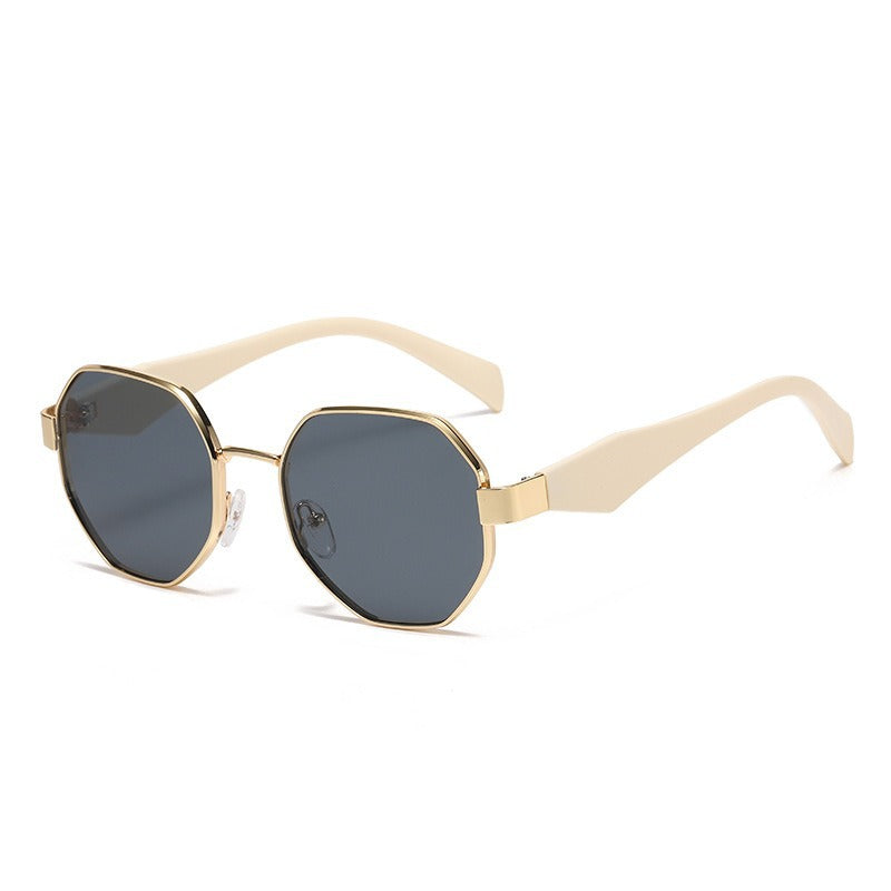 Polygon Metal Sunglasses with UV Protection