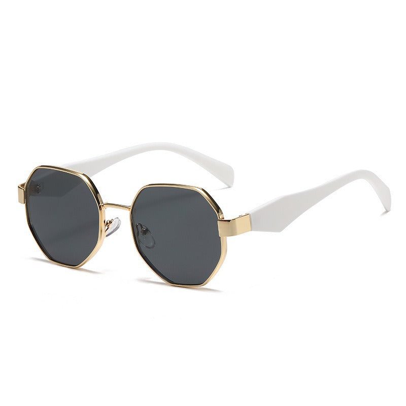 Polygon Metal Sunglasses with UV Protection