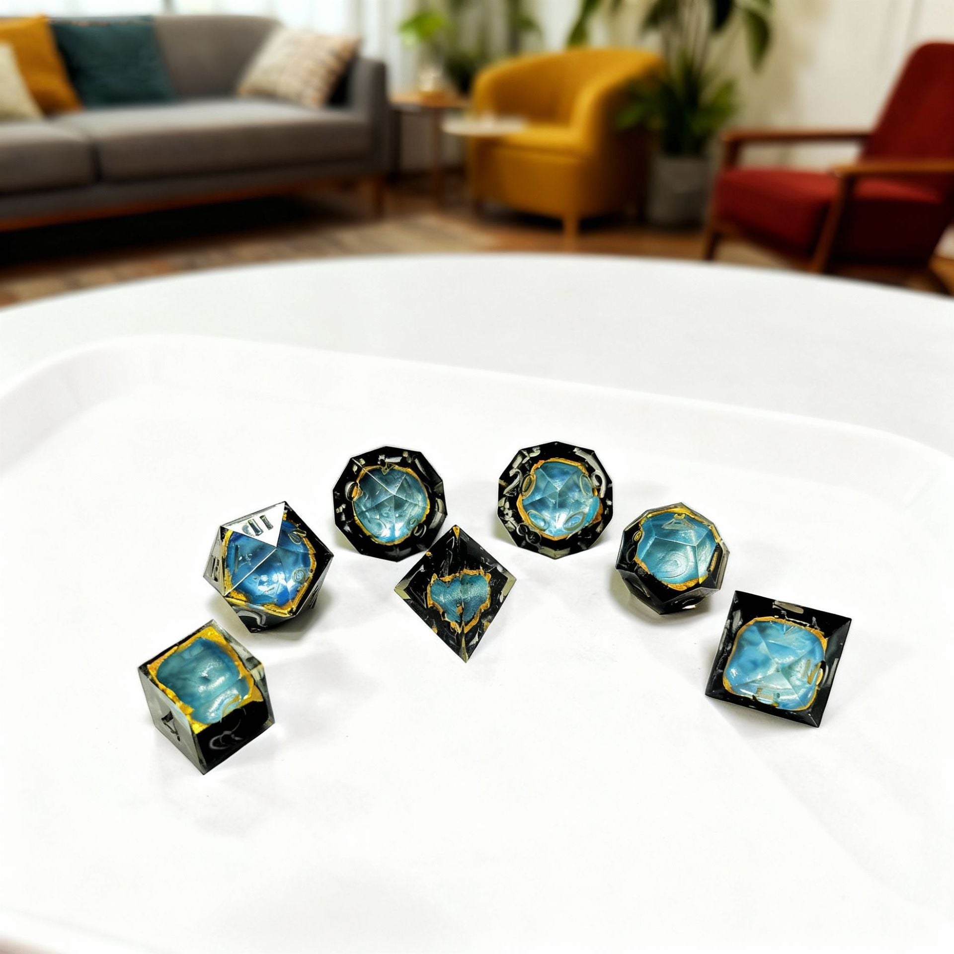Polyhedral Resin Dice Set for Tabletop Games