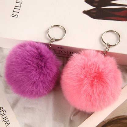Pom-pom keychain for women's bags
