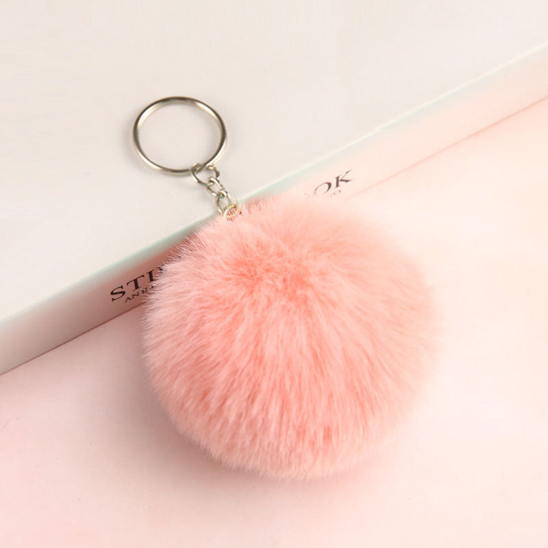 Pom-pom keychain for women's bags