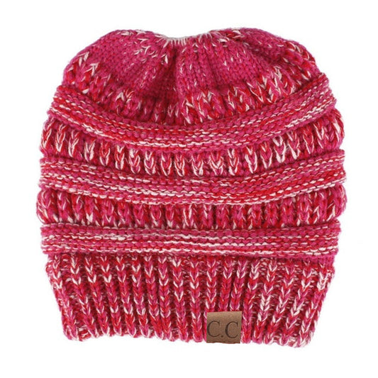 Ponytail Patch Knitted Winter Hat