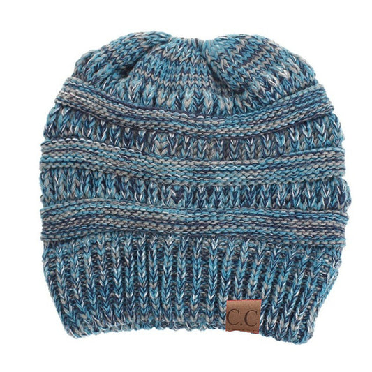 Ponytail Patch Knitted Winter Hat