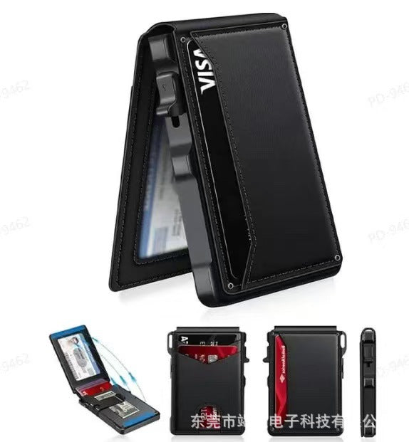Pop-Up RFID Blocking Carbon Fiber Wallet