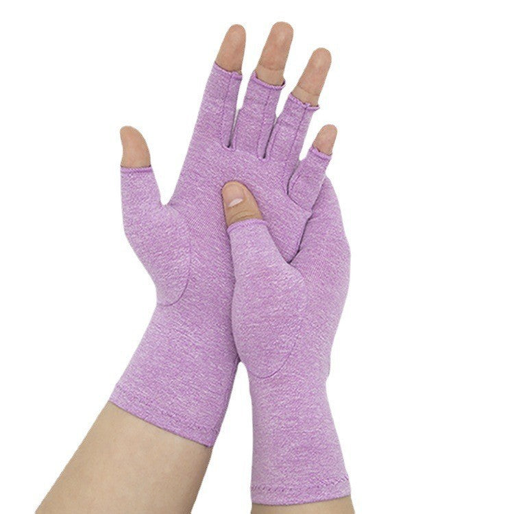 Popular Hemp Gray Black Half-Finger Pressure Gloves Care Rehabilitation Fitness Outdoor Sports Cycling Gloves Wholesale