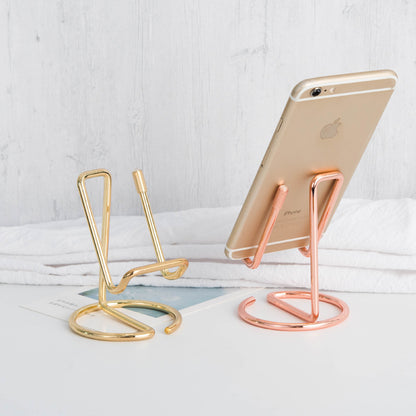Popular Iron Mobile Phone Holder Lazy Desktop Metal Holder Dual-Purpose Creative Business Card Holder Factory Spot Wholesale