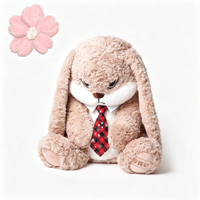 Popular Plush Rose Flower Long-Eared Rabbit Doll, Cute Rabbit Plush Toy, Gift for Girls