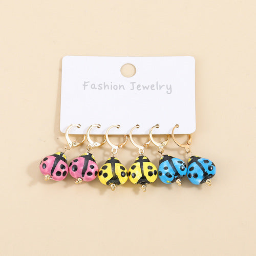 Porcelain Enamel Heart Ceramic Earrings