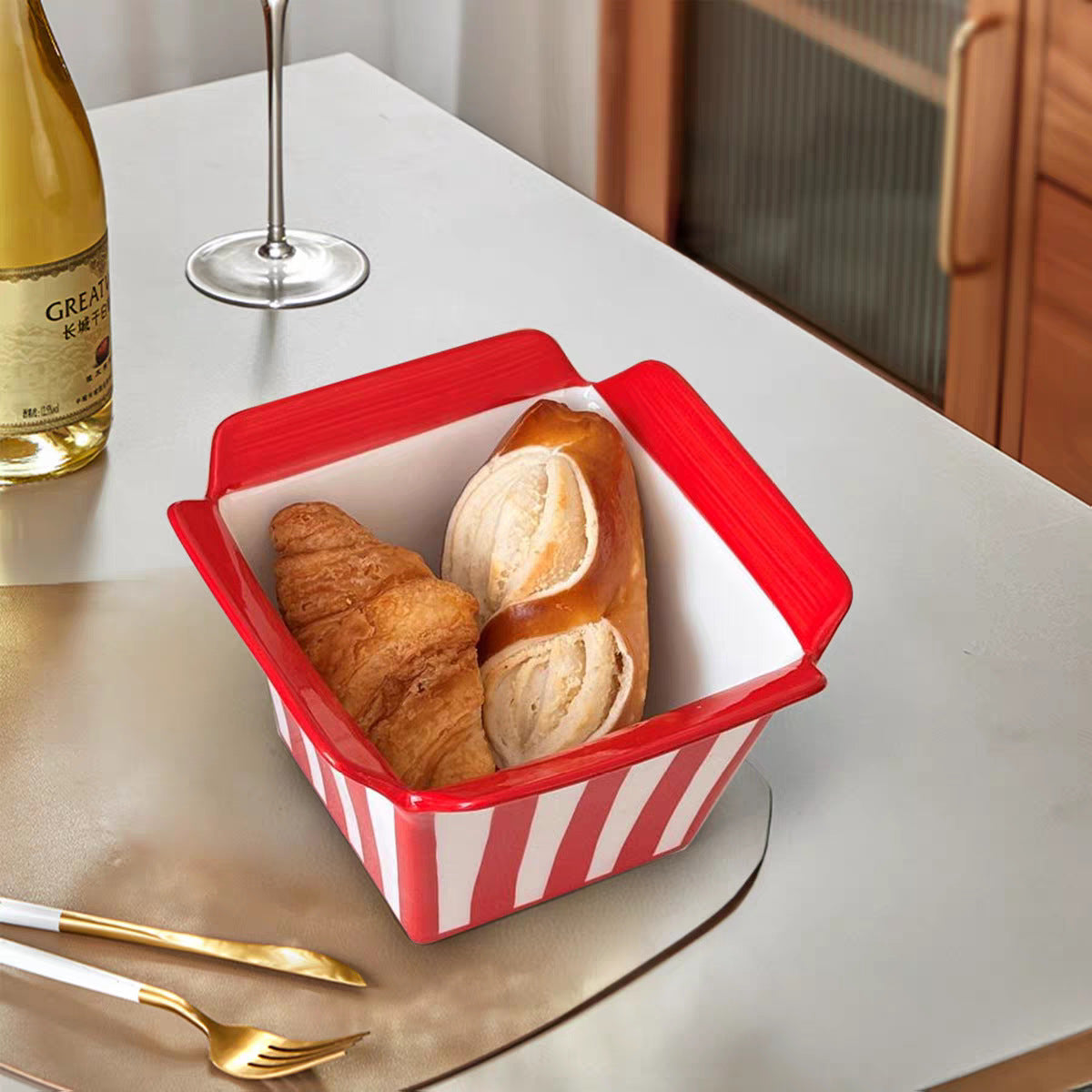 Porcelain Square Snack Bowl