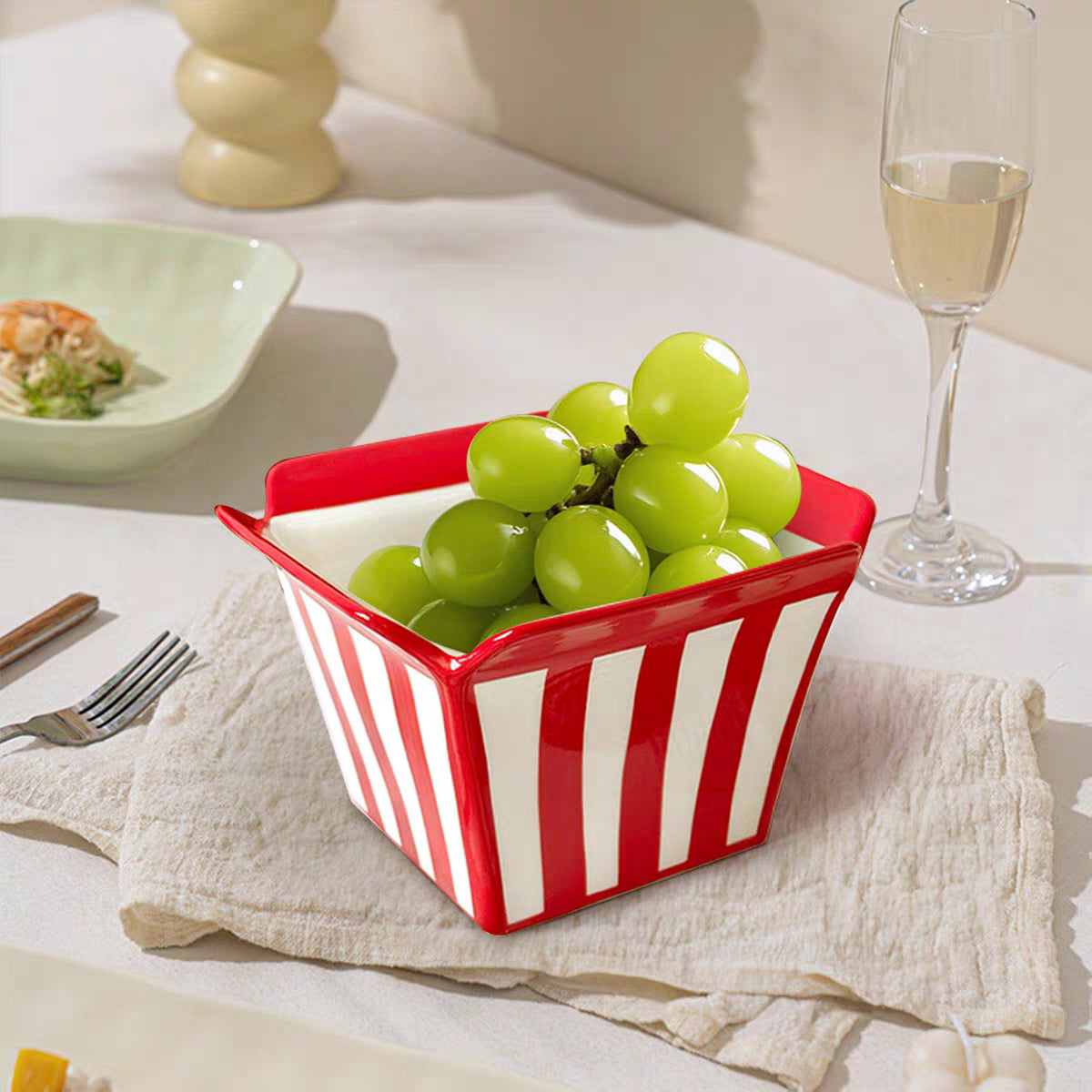 Porcelain Square Snack Bowl