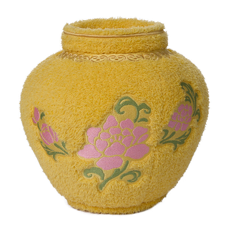 Porcelain Style Plush Vase Decorative Item