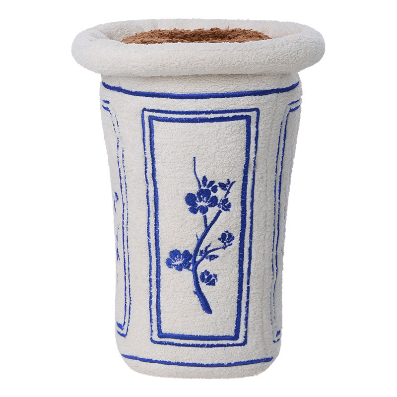 Porcelain Style Plush Vase Decorative Item