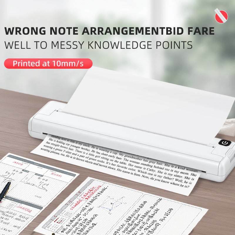 Portable A4 Thermal Printer with Bluetooth for Home and Office