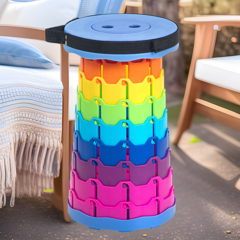 Portable Adjustable Height Folding Stool