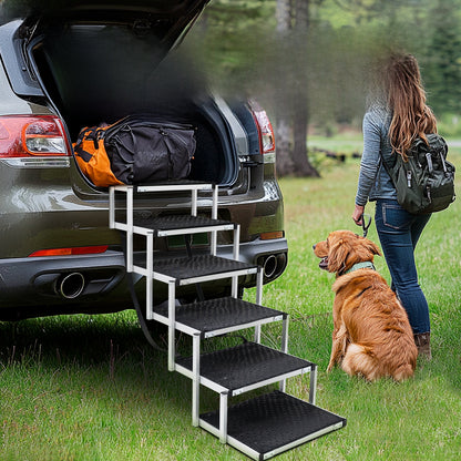 Portable aluminum foldable pet staircase