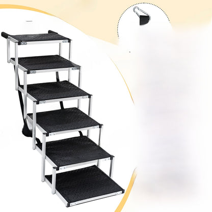 Portable aluminum foldable pet staircase