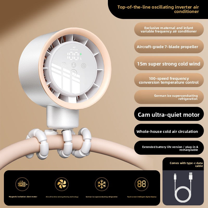 Portable Baby Stroller Fan with Automatic Oscillation