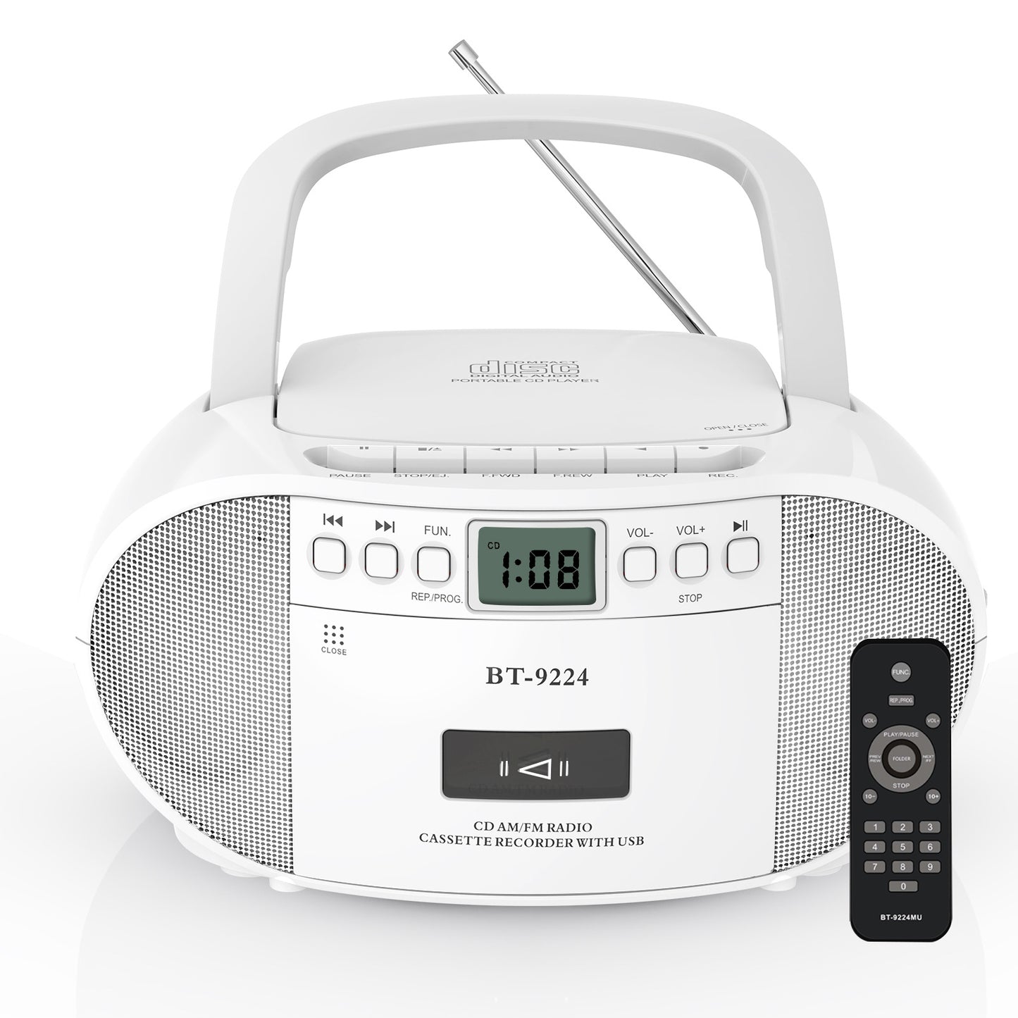 Portable Bluetooth CD Cassette Player