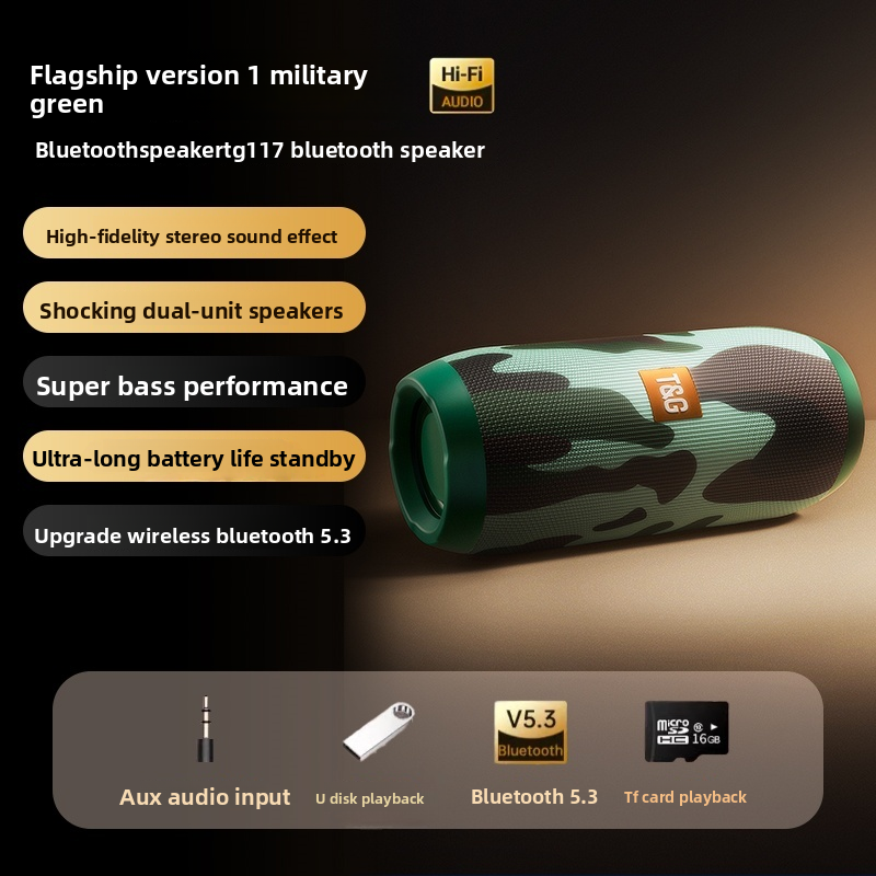 Portable Bluetooth Speaker with Enhanced Bass
