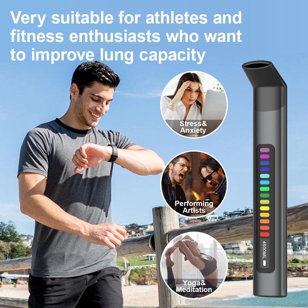 Portable Breathing Trainer with Lung Capacity Measurement