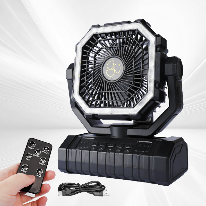 Portable Camping Fan with LED Light