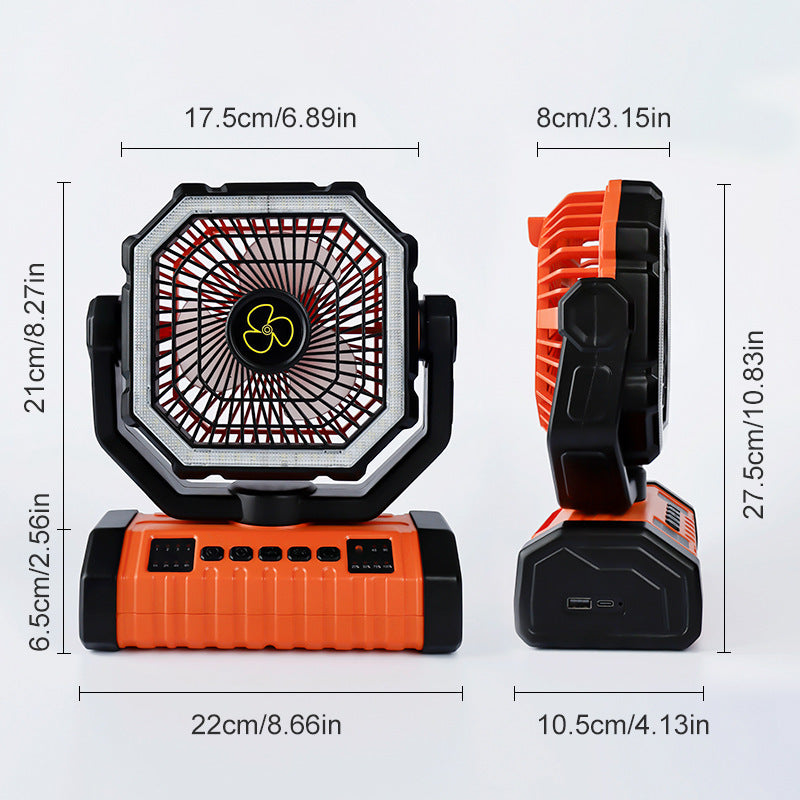 Portable Camping Fan with LED Light