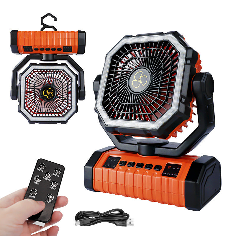 Portable Camping Fan with LED Light