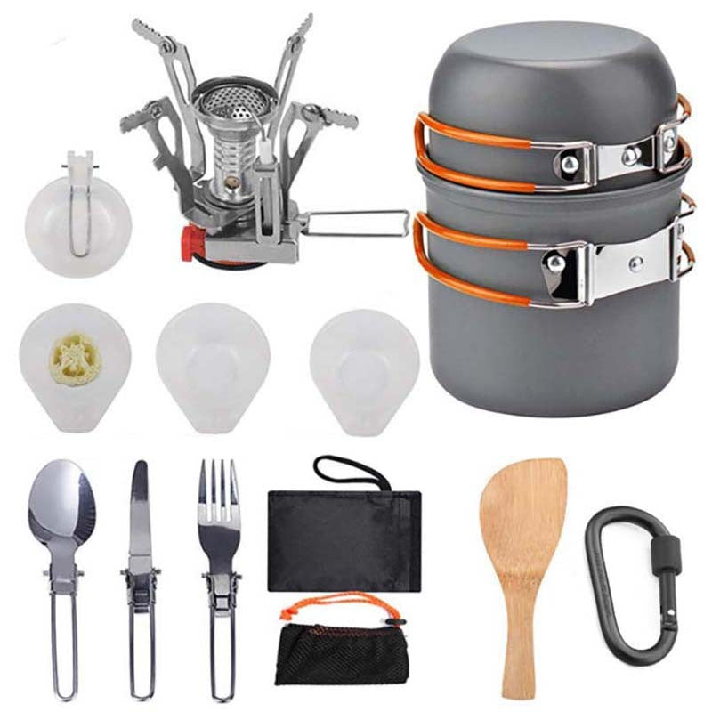 Portable Camping Pot Set with Stove