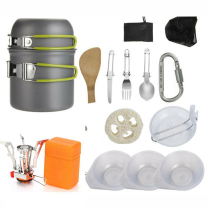 Portable Camping Pot Set with Stove