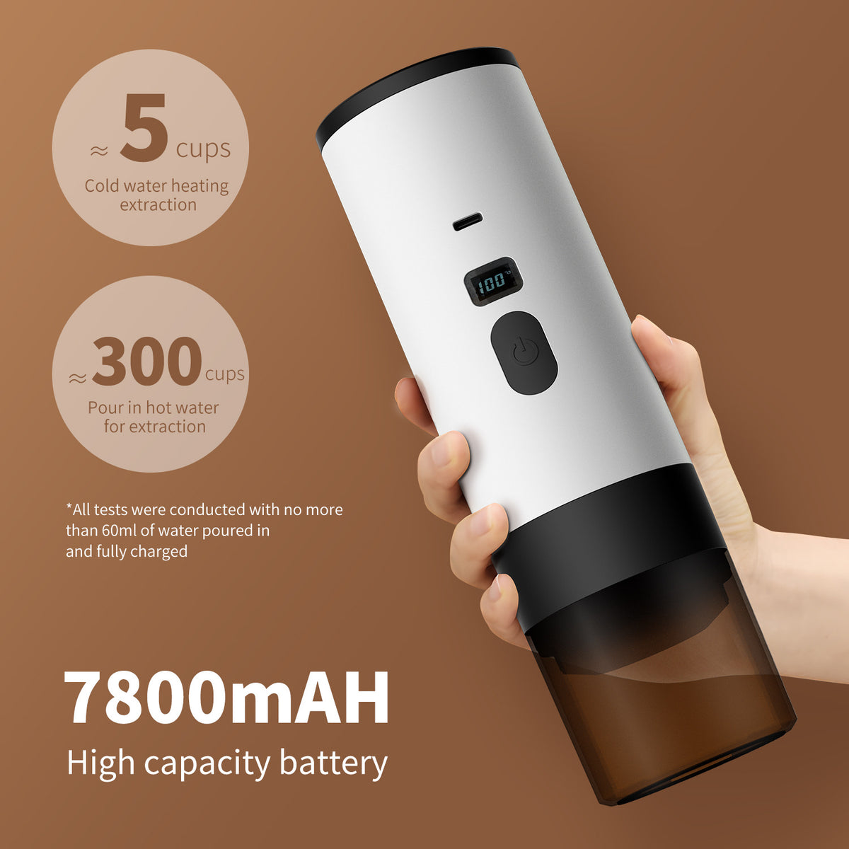 Portable capsule coffee machine