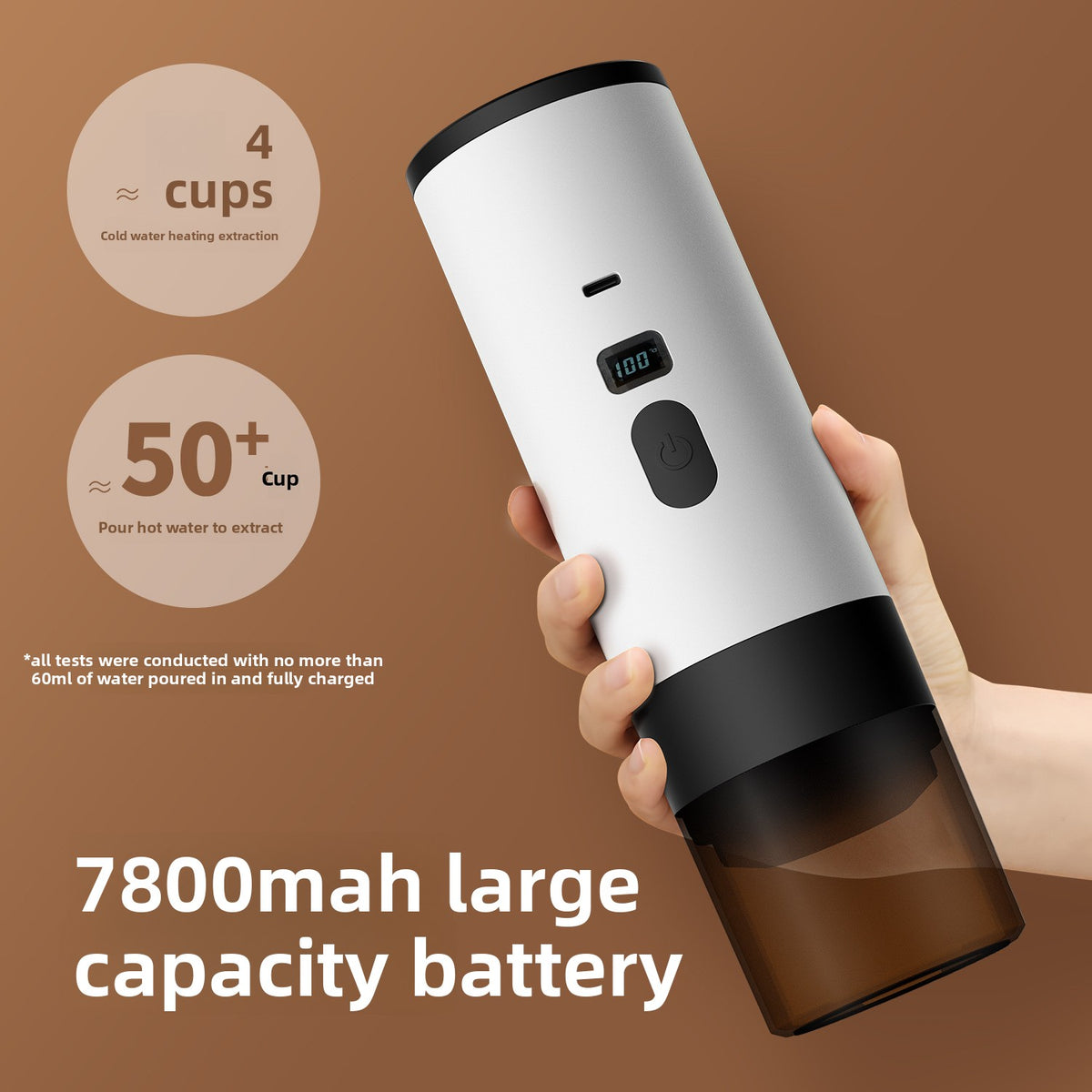 Portable capsule coffee machine