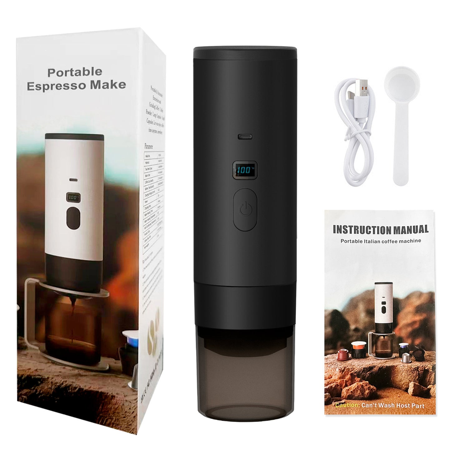 Portable Capsule Coffee Machine Wireless Automatic Heating