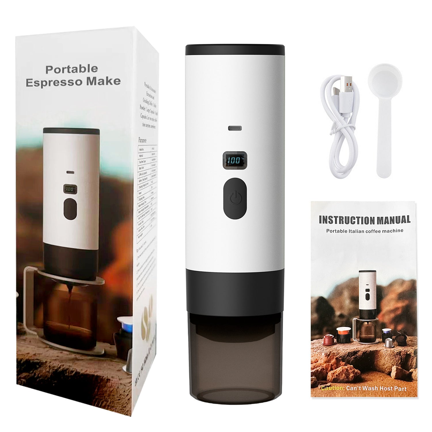 Portable Capsule Coffee Machine Wireless Automatic Heating