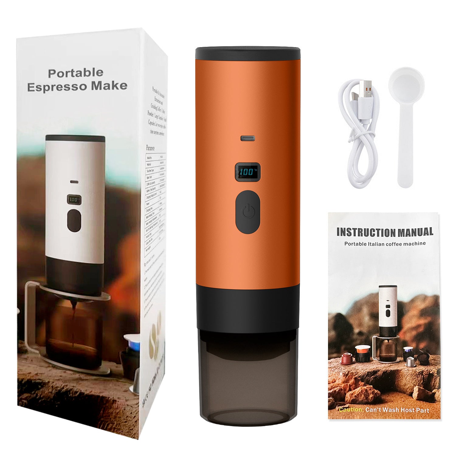 Portable Capsule Coffee Machine Wireless Automatic Heating